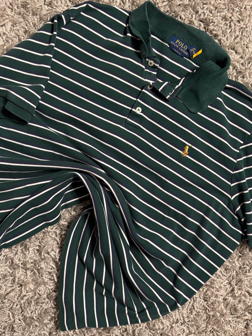 Polo Ralph Lauren Green Striped Polo Shirt